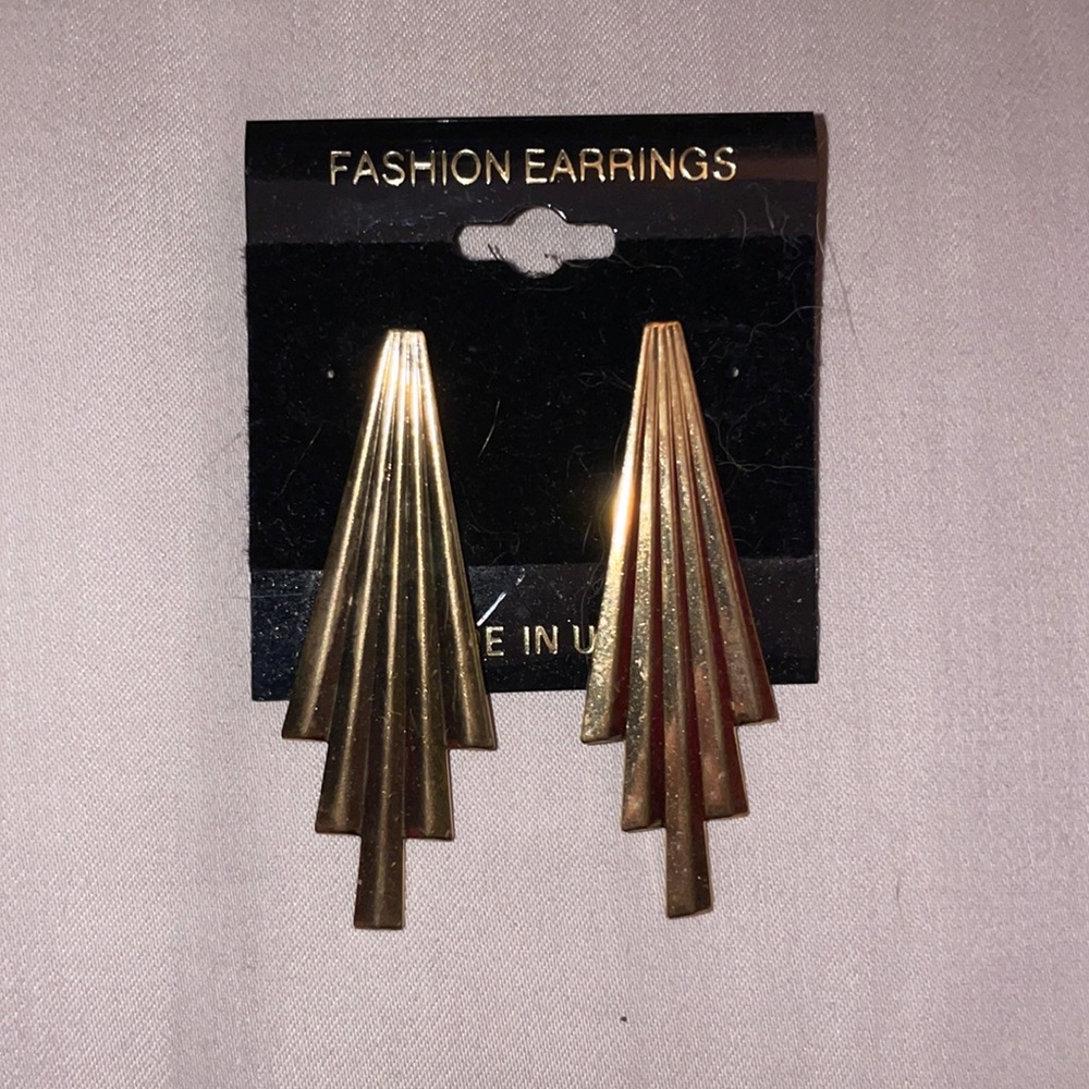 Gold Art Deco Earrings